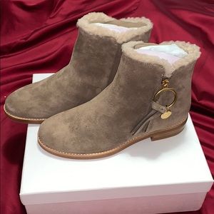 Seeby chloe louise flat shearling boots